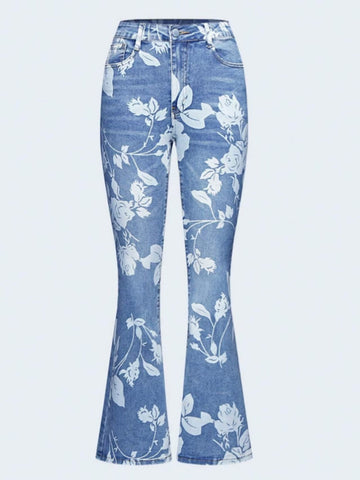 Women's Autumn Winter Printed Denim Jeans – Essential Warm Four Seasons Pants